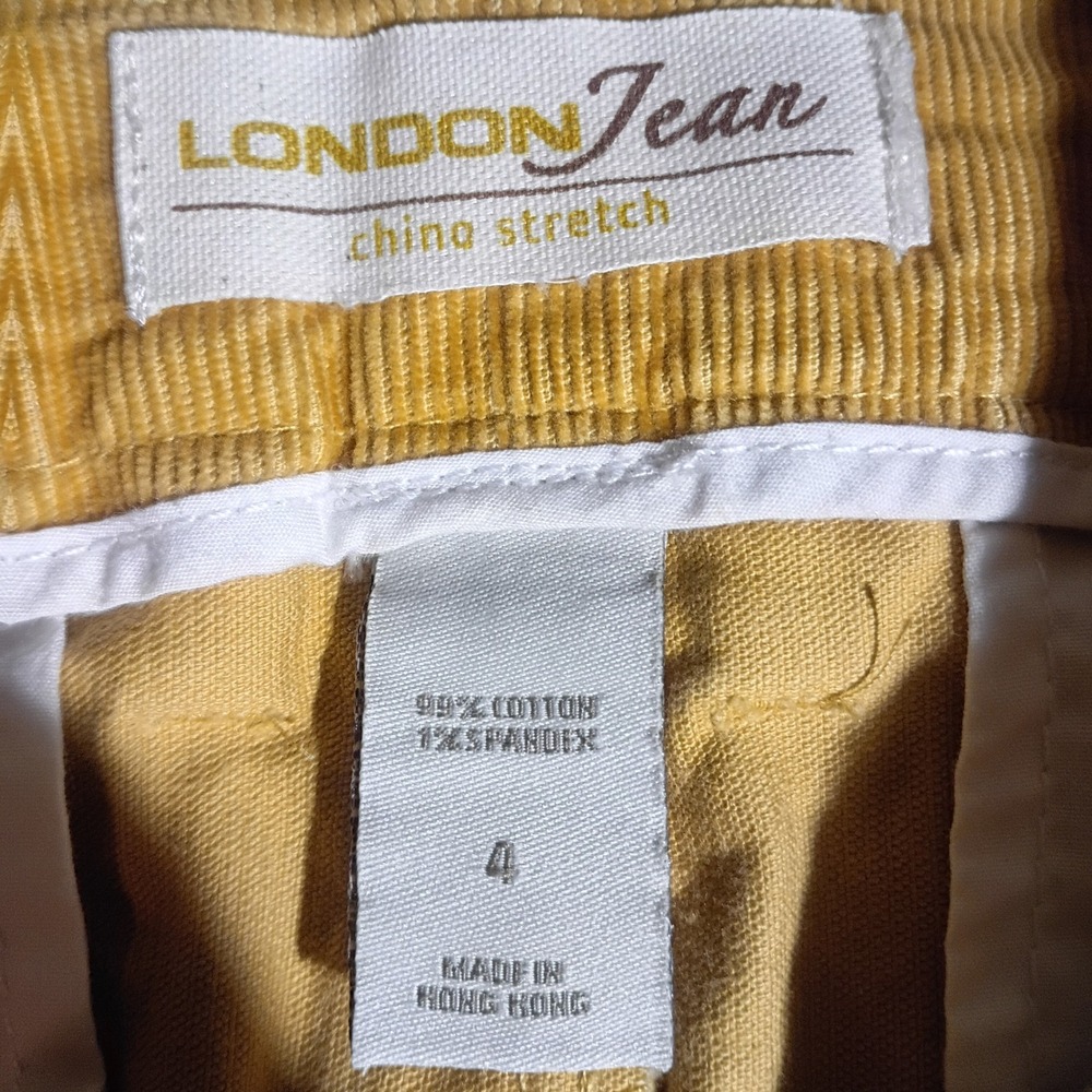 London Jean Corduroy Shorts, Female, Women Size 4 Mustard Yellow Vintage Chino